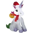 thumbnail image 1 of 3.5' Gemmy Airblown Christmas Rainbow Unicorn Yard Decoration 118452, 1 of 2