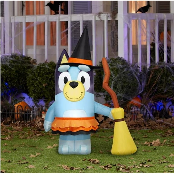 Gemmy Airblown Inflatable Bluey in Witch Costume Bluey , 3.5 ft Tall, Multicolored
