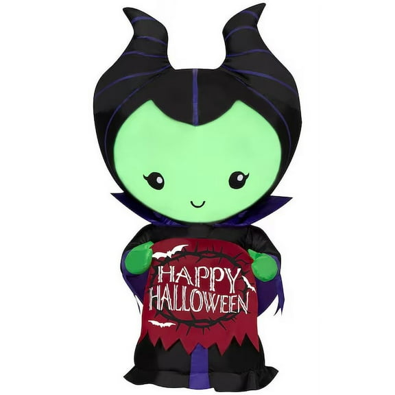 3.5' Gemmy Airblown Inflatable Halloween Disney's Maleficent w/ Banner Yard Decoration 551651