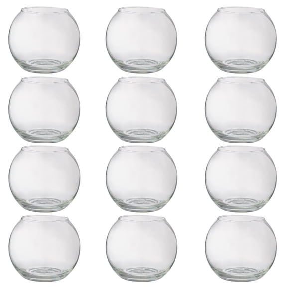 3.5 Glass Rose Bowl by Ashland - Glass Storage Container for Candles - Floral Arrangements - Decoration - and Arts & Crafts - Bulk 12 Pack