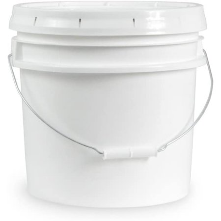 3.5 Gon White Food Safe Plastic Bucket & Lid - Pail - Food Grade - Contains No BPA Plastic (Pack of 6)