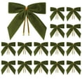 thumbnail image 1 of 3.5" Green Ribbon Pretied Bows Valentines Premade Bows, Red Velvet Ribbon Bows with Twist Ties for Wreaths, Christmas Tree, Treat Bags, Gift Wrapping, Party Favor, Crafts-24 PCS, 1 of 5