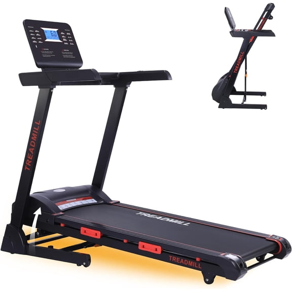 3.5 HP Quiet Folding Treadmill with Heart Sensor and Bluetooth