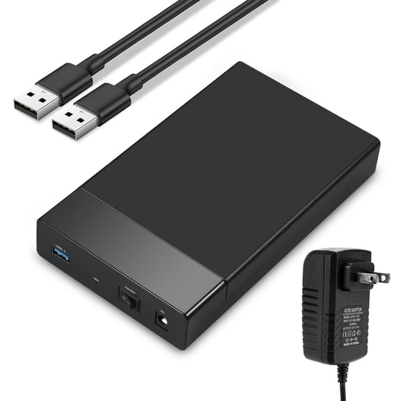 3.5 Hard Drive Enclosure, USB 3.0 Internal/External Hard Drive Case Lay-Flat Dock Station for 3.5/2.5 inch SATA HDD Up to 16TB Data Recovery Kit Support UASP with 12V Power Adapter