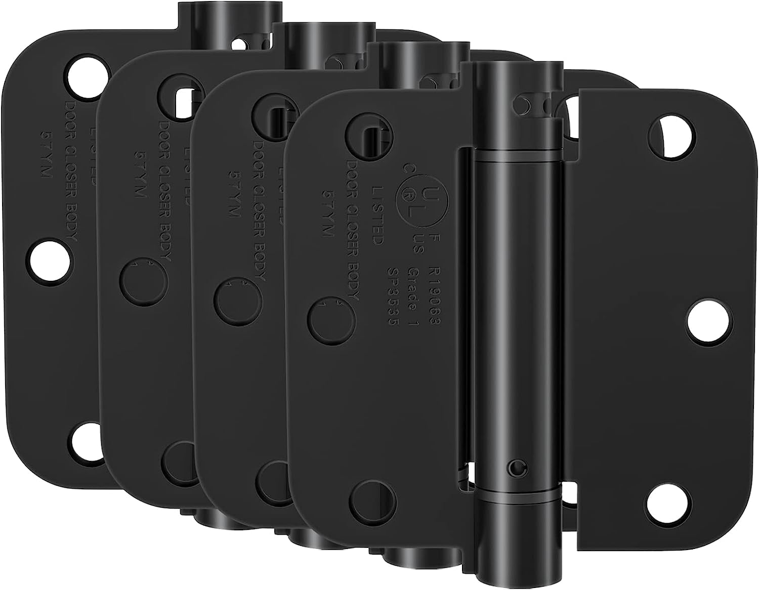 3.5" Heavy Duty Self Closing Door Hinge with 5/8'' Radius Corners, UL Listed, Door Spring Hinge