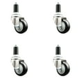 thumbnail image 1 of 3.5 Inch 316SS Black Polyurethane Swivel 1-3/8 Inch Expanding Stem Caster Set, 1 of 2