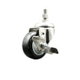 thumbnail image 1 of 3.5 Inch 316SS Black Polyurethane Swivel 10mm Stem Caster with Brake SCC, 1 of 2