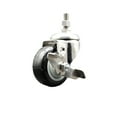 thumbnail image 1 of 3.5 Inch 316SS Black Polyurethane Swivel 3/8 Inch Stem Caster with Brake SCC, 1 of 2