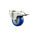thumbnail image 1 of 3.5 Inch 316SS Blue Polyurethane Swivel Bolt Hole Caster with Total Lock Brake, 1 of 2