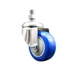 thumbnail image 1 of 3.5 Inch 316SS Blue Polyurethane Wheel Swivel 10mm Threaded Stem Caster SCC, 1 of 2
