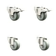 thumbnail image 1 of 3.5 Inch 316SS Gray Polyurethane Swivel Bolt Hole Caster Set with 2 Lock Brake, 1 of 2