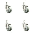 thumbnail image 1 of 3.5 Inch 316SS Gray Polyurethane Wheel Swivel 10mm Threaded Stem Caster Set, 1 of 2