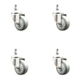 thumbnail image 1 of 3.5 Inch 316SS Gray Polyurethane Wheel Swivel 3/8 Inch Threaded Stem Caster Set, 1 of 2