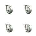 thumbnail image 1 of 3.5 Inch 316SS Gray Polyurethane Wheel Swivel Bolt Hole Caster Set SCC, 1 of 2