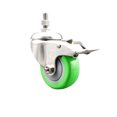 thumbnail image 1 of 3.5 Inch 316SS Green Polyurethane Swivel ½ Inch Stem Caster Total Lock Brake SCC, 1 of 2