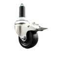 thumbnail image 1 of 3.5 Inch 316SS Hard Rubber Swivel 1 Inch Expanding Stem Caster Lock Brake, 1 of 2