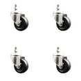 thumbnail image 1 of 3.5 Inch 316SS Hard Rubber Wheel Swivel ½ Inch Threaded Stem Caster Set SCC, 1 of 2