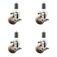 thumbnail image 1 of 3.5 Inch 316SS High Temp Glass Filled Nylon 1-5/8 Inch Stem Caster Set Brake SCC, 1 of 2
