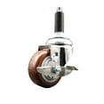 thumbnail image 1 of 3.5 Inch 316SS Maroon Polyurethane Swivel 3/4 Inch Expanding Stem Caster Brake, 1 of 2