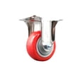 thumbnail image 1 of 3.5 Inch 316SS Red Polyurethane Wheel Rigid Top Plate Caster Service Caster, 1 of 2