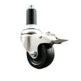 thumbnail image 1 of 3.5 Inch 316SS Soft Rubber Swivel 1-1/4 Inch Expanding Stem Caster Lock Brake, 1 of 2