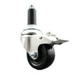 thumbnail image 1 of 3.5 Inch 316SS Soft Rubber Swivel 1-1/8 Inch Expanding Stem Caster Lock Brake, 1 of 2