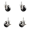 thumbnail image 1 of 3.5 Inch 316SS Soft Rubber Swivel 3/8 Inch Threaded Stem Caster Set 2 Brakes SCC, 1 of 2