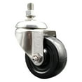 thumbnail image 1 of 3.5 Inch 316SS Soft Rubber Wheel Swivel 3/8 Inch Threaded Stem Caster SCC, 1 of 2