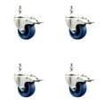 thumbnail image 1 of 3.5 Inch 316SS Solid Polyurethane Swivel 10mm Stem Caster Set Lock Brake SCC, 1 of 2