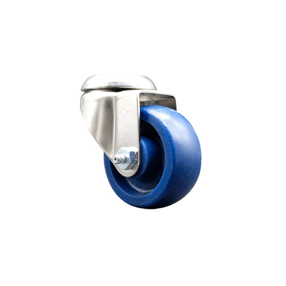 3.5 Inch 316SS Solid Polyurethane Wheel Swivel Bolt Hole Caster Service Caster