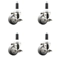 thumbnail image 1 of 3.5 Inch 316SS Thermoplastic Rubber Swivel 1-1/8 Inch Stem Caster Set Brake SCC, 1 of 2