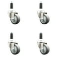 thumbnail image 1 of 3.5 Inch 316SS Thermoplastic Rubber Swivel 1 Inch Expanding Stem Caster Set, 1 of 2