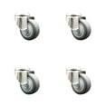 thumbnail image 1 of 3.5 Inch 316SS Thermoplastic Rubber Wheel Swivel Bolt Hole Caster Set SCC, 1 of 2