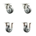 thumbnail image 1 of 3.5 Inch 316SS Thermoplastic Rubber Wheel Swivel Top Plate Caster Set 2 Rigid, 1 of 2