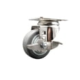 thumbnail image 1 of 3.5 Inch 316SS Thermoplastic Rubber Wheel Swivel Top Plate Caster with Brake SCC, 1 of 2
