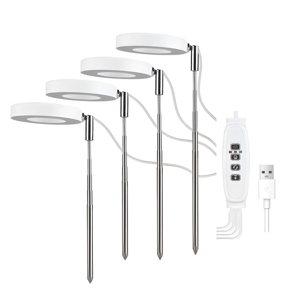 3.5 Inch 4 Head Telescopic Grow Light Featuring 10 levels Dimming 3 Spectrum Modes Flowering Growth Height Adjustment Capability Auto USB Compatibility