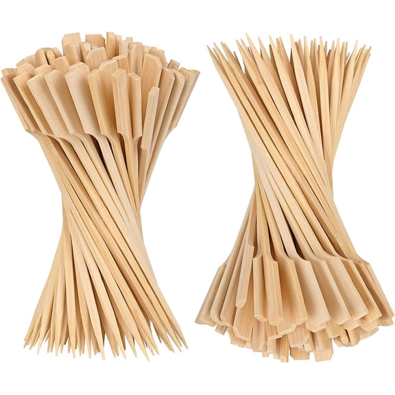 3.5 Inch Bamboo Skewers, 300 PCS Bamboo Paddle Wood Picks, Toothpicks for Appetizers, Cocktail Picks for Drinks, Food Picks, BBQ, Sandwich, Barbecue Snacks.