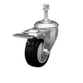 thumbnail image 1 of 3.5 Inch Black Polyurethane Swivel 3/8 Inch Stem Caster with Total Lock Brake, 1 of 2
