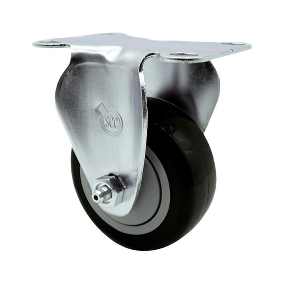 3.5 Inch Black Polyurethane Wheel Rigid Top Plate Caster Service Caster Brand