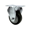 thumbnail image 1 of 3.5 Inch Black Polyurethane Wheel Rigid Top Plate Caster Service Caster Brand, 1 of 2