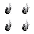 thumbnail image 1 of 3.5 Inch Black Polyurethane Wheel Swivel 7/8 Inch Square Stem Caster Set SCC, 1 of 2