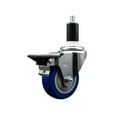thumbnail image 1 of 3.5 Inch Blue Poly Swivel 1-3/8 Inch Expanding Stem Caster with Brake SCC, 1 of 2