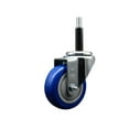 thumbnail image 1 of 3.5 Inch Blue Poly Wheel Swivel 3/4 Inch Expanding Stem Caster SCC, 1 of 2