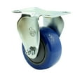 thumbnail image 1 of 3.5 Inch Blue Polyurethane Wheel Rigid Top Plate Caster Service Caster Brand, 1 of 2