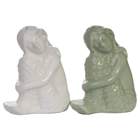 3.5 Inch Ceramic Mermaid Salt & Pepper Shaker Set