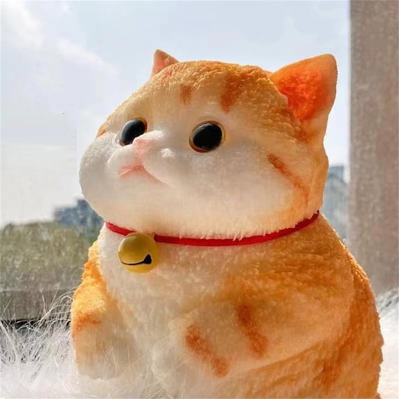 3.5 Inch Chubby Cat Squishy, Soft Stress Relief Ball, Simulated Doll Sensory Anxiety Fidget, Cute Desk Relaxation, Gift