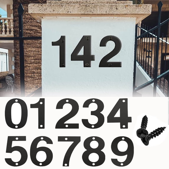 3.5 Inch Floating House Numbers Modern Metal Address Number Sign with Screws, Weatherproof Outdoor Plaque for Mailbox Garage Front Door