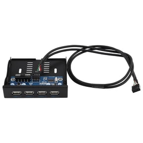 3.5 Inch Floppy Bay 4 Ports USB 2.0 Hub USB2.0 Front Panel Expansion Adapter Connector Bracket With 9Pin Cable For Desktop,Black