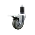 thumbnail image 1 of 3.5 Inch Gray Poly Swivel 1-5/8 Inch Expanding Stem Caster Total Lock Brake SCC, 1 of 2
