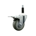 thumbnail image 1 of 3.5 Inch Gray Poly Swivel 7/8 Inch Expanding Stem Caster Total Lock Brake SCC, 1 of 2